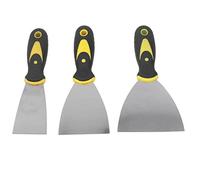 3 Pack Wallpaper Scraper Tool Set Stainless Steel Filling Putty Knife Scraper Wallpaper Steamer Stripper Metal Blade Scraper Paint Stripper Scraper Spackle Knife Drywall Scraper for Cleaning