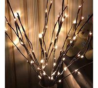 3 Pack Warm White Lighted Twig Branches 60 LED Lights Artificial Tree Willow Branches Lamp for Home Holiday Party Decoration Decor Battery Operated