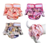3-Pack Washable Dog Diapers for Female Dogs, Reusable and Leak-Proof Dog Nappies, Highly Absorbent Dog Pants for Season, Incontinence, Puppy Training (L)