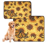 3 Pack Washable Dog Mats Non-Slip Beach Mats 20x24 Inches Monarch Cottage Butterfly Danaus Plexippus