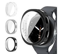 [3 Pack] Watbro Screen Protector Case Compatible for Samsung Galaxy Watch 8 40mm Women Men,Soft TPU Case Anti-Slip Ultra-Thin Scratch Resistant Cover Protection(Clear,Sliver,Black) Not Hard Case