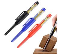 3 Pack Waterproof Deep Reach Markers, 45mm Permanent Pens for Carpenters and Builders Construction