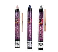 3-Pack Waterproof Glitter Eyeshadow Stick Set for Women - Smudge-Proof Creamy Metallic Eye Shadow & Eyeliner Pencil Crayon, High Pigment Shimmer Makeup Sticks for Smokey Eyes & Party Looks (3 COLOR-A)