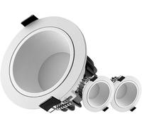 3 Pack Waterproof Recessed Downlight Baffle Trim 7w/10w/15w/20w/30w Led Downlight, Bathroom Can Lighting, Shower Room Round Aluminum Alloy Recessed Lights