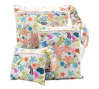 3-Pack Waterproof Wet Dry Bags for Babies, Reusable Nappy Pouch with Zipper for Travel, Swimming, Beach, Camping and Gym, Multi-Size Organizer for Diapers, Swimwear and Clothes (C S+M+L)