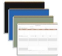 (3-Pack) Weekly Productivity Planner - 8.5" x 11" Dashboard Desk Notepad Has 6 Focus Areas to List Tasks for Goals, Projects, Clients, Academic or Meal-Organize Your Daily Work Efficiently, 54 Weeks