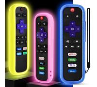 3 Pack Wevove Case for Roku Remote Cover, Remote case Compatible with TCL Roku Smart TV Steaming Remote, Silicone Protective Controller Universal Sleeve All Can Glow in The Dark