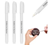 3 Pack White Edible Pen, Edible Ink Pens for Cake Decorating White
