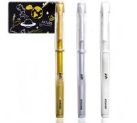 3 Pack White Gold Silver Gel Pens for Colouring,Fine Liner Art Pen,Fine Tip Pens,Ballpoint Ink Pen,Rollerball Highlighter Fineliner for Artists Drawing Sketching Writing Illustration Paper,1.0mm
