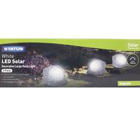 3 Pack White LED Solar Decorative Large Rock Effect Lights 13.5x11.5x10.5cm