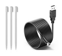 3 Pack White Touch Screen Stylus Pens & USB Charge Charging Cable Bundle For The Nintendo DSi Console