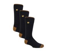 Heat Holders 3 Pack Winter Mens Work Socks in Black Crew Work Socks with Reinforced Heel and Toe (12-14, Black)