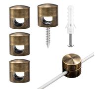 3 Pack Wire Holders for Cables,Adhesive Cable Management Clips Cord Anchor | Charger Holder for Bedside Tables,Adjustable Metal Wires Organizers,Bronze Color,for Office Charging Cables and Light Wires