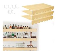3 Pack Wire Shelf Covers 24x16 36x16 32x16 in, Wavy Trim Wire Rack Cover for Shelves/Pantry/Closets, Plastic Kitchen Pantry Shelves Cover Oak Wood(36x48in/91x122cm)