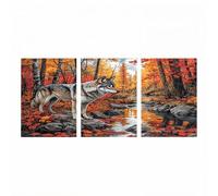 3 Pack Wolf Diamond Art Kits Adults, River Diamond Painting, DIY Crystal Art Kits for Adults, Full Drill Paint by Numbers 30 x 20in x 3, Rhinestone Cross Stitch Embroidery Crafts Room Decor ZSHS-3488