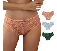 3 Pack Women Low Waist Underwear Lace Low Waist Underwear Invisible Underwear Seamless Soft Thong Underwear
