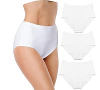 3 Pack Womens Full Combed Cotton Briefs Knickers Ladies Full Maxi Soft Stretchy Brief Women Cotton Pants Underwear Girls Knickers, Ideal for daily wear (White 12)