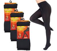 3 Pack Womens/Ladies Black Thermal Leggings Tog Rating Of 0.5 (140 Denier), Medium