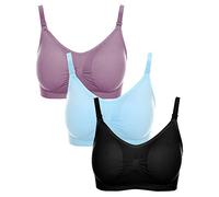 3 Pack Women's Nursing Bra Warehouse UK Sale Maternity Bras Pregnant Vest Tops Seamless Breastfeeding Bra Stretchy Wireless Bralette Solid Color Pregnancy Bras Breathing Soft Sleeping Underwear