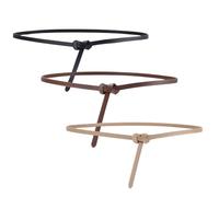 3 Pack Women's Skinny PU Waist Belt - Vintage Faux Leather Tie Wrap Cinch Belts Retro Fashion Adjustable Thin Waistband Accessory for Dresses Jumpsuits Jeans Office Party