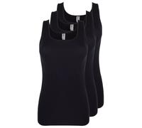 3 Pack Women's Sleeveless Vest Passion by Pompadour Size 12-24 White or Black