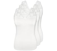3 Pack Women's Sleeveless Vest Temptation by Pompadour 10-20 White or Adobe Rose