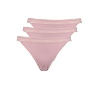 3 Pack Women's Thong Lacy-Peak by Pompadour 8623-04-030 Size 10-20 Misty Rose