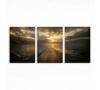 3 Pack Wooden Bridge Diamond Art Kits Adults, 5D Sunset Diamond Painting Full Drill Kits 20x30Inches Rhinestone Paint by Numbers, Crystal Art Embroidery Cross Stitch, Gifts for Women PZSH-3830