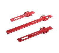 3 Pack Woodworking Ruler Pocket Ruler Metal Slide Rule Inch & Metric T Type Scribing Ruler Square Ruler set