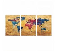 3 Pack World Map Diamond Art Kits Adults, Graffiti Diamond Painting Kit, Full Drill Paint by Numbers for Adults 50x75cmx3Pack, Rhinestones Embroidery Cross Stitch Wall Art for Room Decor Model-0515