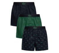 Lacoste Men's 3 Pack Woven Boxer Trunks, Multicoloured
