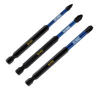 3 Pack x 90mm Long PZ1 PZ2 PZ3 Impact Screwdriver Driver Bits Set