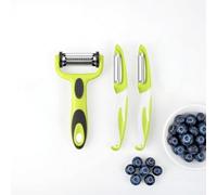 3-Pack Y-Shaped 3-in-1 Multifunctional Vegetable Peeler, with Ergonomic Handle for Potato, Carrot, Cucumber | Sharp Julienne Slicer & Non-Slip Grip Kitchen Tool