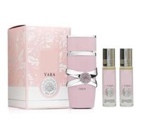 3 Pack Yaaraa Bundle - 1x Pink Eau De Parfum 100ml Plus 2x Perfume Oils 10ml each Womens Ladies Perfume Dubai UAE Oud Vanilla Sandalwood Musk - Novaease Perfumes Luxury Arabian Fragrance