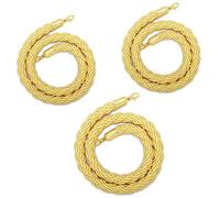 3 Pack Yellow Crowd Control Stanchion Rope - 4 to 8 Ft Braided Barrier Ropes for Event Management and Queue Control(Gold Hook,275cm)