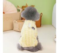 3-Pack(YELLOW) Small Dog Sweater for Girl Puppy, Thick Cable-Knit Teddy Fleece, Super-Soft Winter Warmth, Easy-Stretch Neck, Fits Teacup & Tiny Breeds, Machine Wash, Gift Ready