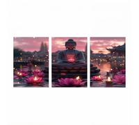 3 Pack Zen Diamond Art Kits Adults, Landscape Diamond Painting Kit, Full Drill Paint by Numbers for Adults 30x45cmx3Pack, Rhinestones Embroidery Cross Stitch Wall Art for Room Decor Gifts Model-4720