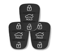 3 Pack3 Button Car Key Cover Rubber Pads Replacement Compatible with Hyundai i10 i20 i30 ix20 ix35 & Kia Ceed Soul Sportage Venga - Silicone Remote Key Case Buttons Cover for Car Key Protection