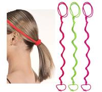 3 Packs 16" Elastic Rip Hair Ties for Thin Hair, Strong Braided Hair Bands for Women's Hair Long Ponytail Holders Stretchy Pony Tail Wrap Hair Tie for Swimming Motorcycle Rides Sports Beach Water Wind