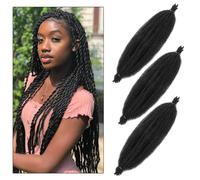 3 Packs 24 Inch Soft Twist Hair for Afro Marley Locs, Black Pre-Separated Spring Twist Hair for Locs Crochet Braiding Hair for Curly Marley Braiding Hair Extensions for Women