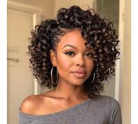 3 Packs 2X Ringlet Wand Curl Jamaican Bounce 8 inch Synthetic Crochet Hair Extensions Havana Mambo Twist Braiding Hair 20 Roots (#T1B/30)