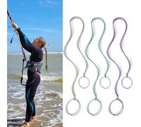 3 Packs 35" Spiral Hair Ties Sprots Ponytail Holders, Elastic Braided Hair Tie No Tangled, Pony Tail Wrap for Long Hair for Gym, Swimming, Diving Green Beige Purple