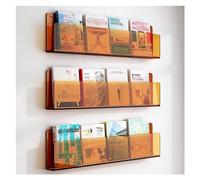 3 Packs Acrylic Orange Magazine Rack/ Holder for Home Office, Clear Bookshelf Storage Stand, Literature File Newspaper Book Rack (Black Green Blue) ( Color : Orange , Size : 90x5x15cm(35.4x1.9x5.9in)