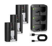 3 Packs Batteries for Ring(3.65V 6040mAh) and Charging Station, Quick Release Rechargeable V4 Battery Compatible with Ring-Video Doorbell 2(2024 release)/3/4/3 Plus,Stick Up Cam,Spotlight Cam