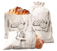 3 Packs Bread Bags for Homemade Bread, 20" x 14" Large Bread Bags Plastic Lined, Reusable Sourdough Bread Bags Linen Bag Cloth Saver For Sourdough & Homemade Bread Storage (3)
