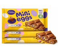 3 Packs Cadbury Chocolate Easter Mini Eggs Bar, Smooth Milk Chocolate Bar With Micro Mini Eggs Inclusions, 110g Fun Easter Perfect For Easter Egg Hunt Great Gift For Kids & Adults School Offices
