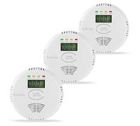 3 Packs Carbon Monoxide Detectors, AGSMXSYG Carbon Monoxide Alarm Battery Powered with Digital Display, CO Detector Alarms Monitor Battery Operated for Home,RV & Kitchen