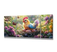 3 Packs Chicken Paint by Numbers for Adults Landscape Paint by Numbers Kits on Canvas 20x40 inch, DIY Color Oil Painting with Brushes, Craft Kits for Adults UK, Home Decoration, Gifts for Women 0q-173