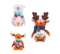 3 Packs Christmas Candy Jars, Cute Animal Shaped Cookie Jars With Elk, Polar Bear Stuffed Cover, Adorable Storage Bottles For Sweets Biscuits And Treats Halloween Christmas Use