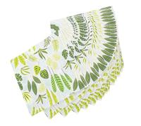 3 Packs Colourful Leaf Print Paper Napkins for Bakery and Brunch | Vintage Tropical Leaves Design, Soft Disposable Sheets, Quick Setup for Plates and Small Spills